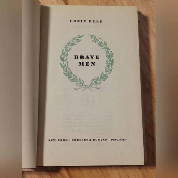 VTG BRAVE MEN by Ernie Pyle (1945, Hardcover, Dust Jacket) WWII - 12th Printing - Picture 5 of 12